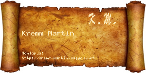 Kremm Martin névjegykártya