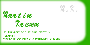 martin kremm business card